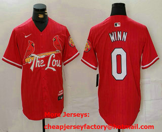 Men's St Louis Cardinals #0 Masyn Winn Red 2024 City Connect Limited Stitched Baseball Jersey