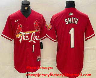 Men's St Louis Cardinals #1 Ozzie Smith Red 2024 City Connect Limited Stitched Baseball Jersey