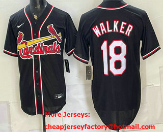 Men's St Louis Cardinals #18 Jordan Walker 2026 Fashion Black Out Stitched Jersey