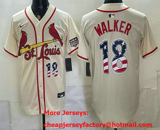 Men's St Louis Cardinals #18 Jordan Walker Cream USA 250 Fourth of July Stitched Jersey