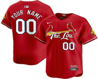 Men's St Louis Cardinals Customized Red 2024 City Connect Limited Jersey