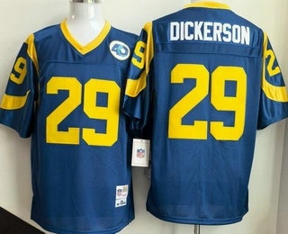 Men's St Louis Rams #29 Eric Dickerson Blue Throwback Jersey