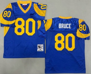Men's St Louis Rams #80 Isaac Bruce Blue 1999 Throwback Jersey
