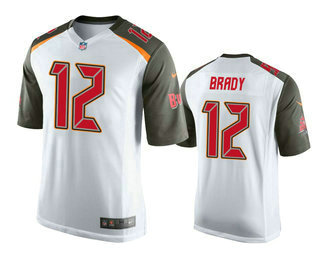 Men's Tampa Bay Buccaneers #12 Tom Brady White Stitched NFL Nike Game Jersey