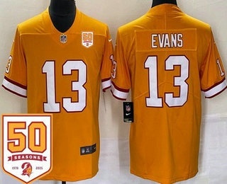 Men's Tampa Bay Buccaneers #13 Mike Evans Limited Yellow Throwback 50th Seasons Vapor Jersey