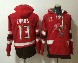 Men's Tampa Bay Buccaneers #13 Mike Evans NEW Red Pocket Stitched NFL Pullover Hoodie