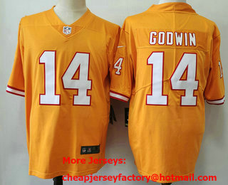 Men's Tampa Bay Buccaneers #14 Chris Godwin Orange Limited Stitched Throwback Jersey