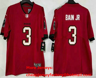 Men's Tampa Bay Buccaneers #3 Rueben Bain Jr Limited Red Vapor Jersey