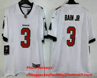 Men's Tampa Bay Buccaneers #3 Rueben Bain Jr Limited White Vapor Jersey