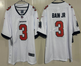 Men's Tampa Bay Buccaneers #3 Rueben Bain Jr Limited White Vapor Jersey