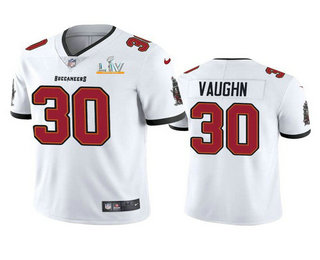 Men's Tampa Bay Buccaneers #30 Ke'Shawn Vaughn White 2021 Super Bowl LV Limited Stitched NFL Jersey