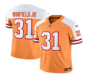 Men's Tampa Bay Buccaneers #31 Antoine Winfield Jr 2023 FUSE White Gold Throwback Limited Stitched Jersey