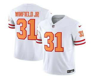Men's Tampa Bay Buccaneers #31 Antoine Winfield Jr 2023 FUSE White Throwback Limited Stitched Jersey