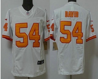 Men's Tampa Bay Buccaneers #54 Lavonte David White Vapor FUSE Limited Yellow Throwback Jersey