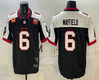Men's Tampa Bay Buccaneers #6 Baker Mayfield Black Thanksgiving Fashion FUSE Vapor Jersey
