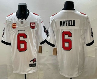 Men's Tampa Bay Buccaneers #6 Baker Mayfield White Fashion FUSE Vapor Jersey