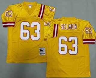 Men's Tampa Bay Buccaneers #63 Lee Roy Selmon Yellow Throwback Jersey