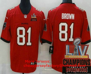 Men's Tampa Bay Buccaneers #81 Antonio Brown Limited Red 2021 Super Bowl LV Champions Vapor Untouchable Jersey