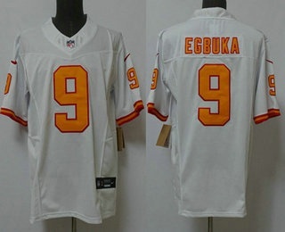 Men's Tampa Bay Buccaneers #9 Emeka Egbuka White Vapor FUSE Limited Yellow Throwback Jersey