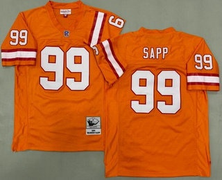 Men's Tampa Bay Buccaneers #99 Warren Sapp Orange 1995 Throwback Jersey