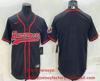 Men's Tampa Bay Buccaneers Blank Black Cool Base Stitched Baseball Jersey