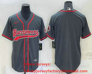 Men's Tampa Bay Buccaneers Blank Grey Stitched Cool Base Nike Baseball Jersey