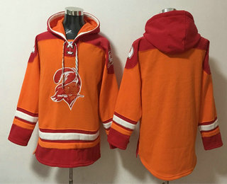 Men's Tampa Bay Buccaneers Blank Orange Red Ageless Must Have Lace Up Pullover Hoodie