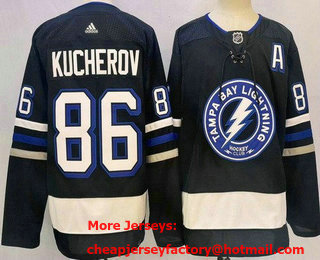 Men's Tampa Bay Lightning #86 Nikita Kucherov Black Alternate Authentic Jersey