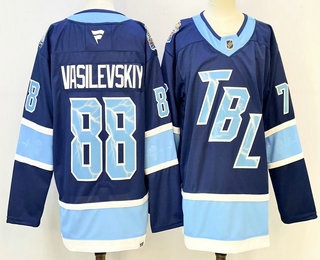 Men's Tampa Bay Lightning #88 Andrei Vasilevskiy Blue 2026 Stadium Series Authentic Jersey