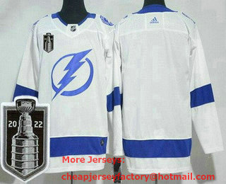 Men's Tampa Bay Lightning Blank White 2022 Stanley Cup Stitched Jersey
