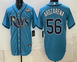 Men's Tampa Bay Rays #56 Randy Arozarena Blue 2026 World Series Cool Base Stitched Jersey