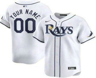 Men's Tampa Bay Rays Customized White Limited Jersey