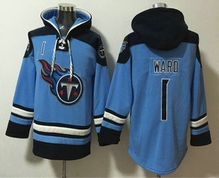 Men's Tennessee Titans #1 Cameron Ward Blue Ageless Must Have Lace Up Pullover Hoodie