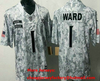 Men's Tennessee Titans #1 Cameron Ward Limited Arctic Camo 2024 Salute to Service Jersey