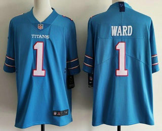 Men's Tennessee Titans #1 Cameron Ward Limited Light Blue Vapor Jersey