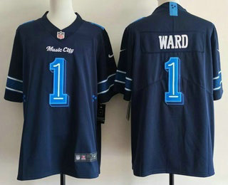 Men's Tennessee Titans #1 Cameron Ward Navy 2026 Vapor Rivalries Collection Limited Stitched Jersey