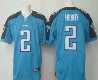 Men's Tennessee Titans #2 Derrick Henry Light Blue Team Color NFL Nike Elite Jersey
