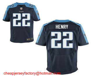 Men's Tennessee Titans #22 Derrick Henry Navy Blue Alternate Stitched NFL Nike Elite Jersey