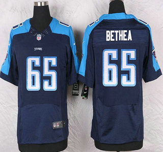 Men's Tennessee Titans #65 Elvin Bethea Navy Blue Retired Player NFL Nike Elite Jersey