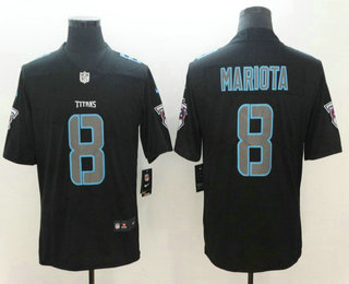 Men's Tennessee Titans #8 Marcus Mariota Black 2018 Fashion Impact Black Color Rush Stitched NFL Nike Limited Jersey