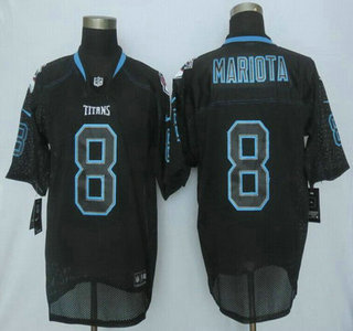 Men's Tennessee Titans #8 Marcus Mariota Nike Lights Out Black Elite Jersey