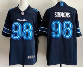 Men's Tennessee Titans #98 Jeffery Simmons Navy 2026 Vapor Rivalries Collection Limited Stitched Jersey
