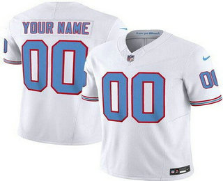 Men's Tennessee Titans Customized Limited White Throwback FUSE Vapor Jersey