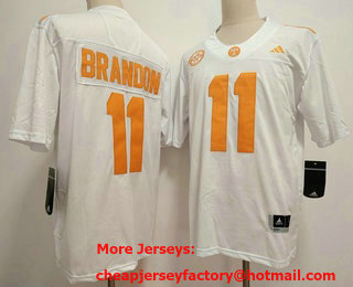 Men's Tennessee Volunteers #11 Faizon Brandon Limited White FUSE College Football Jersey