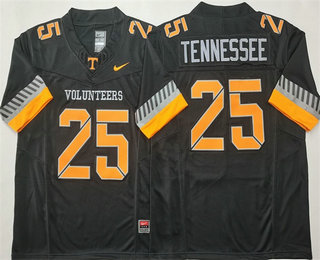 Men's Tennessee Volunteers #25 Tennessee Limited Black 2025 College Football Jersey
