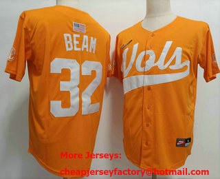 Men's Tennessee Volunteers #32 Drew Beam Orange College Football Stitched Jersey
