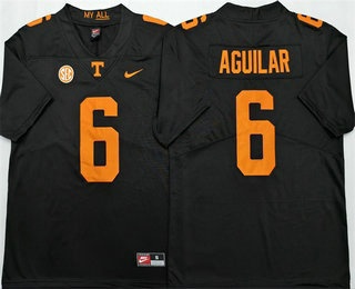 Men's Tennessee Volunteers #6 Joey Aguilar Black College Football Jersey