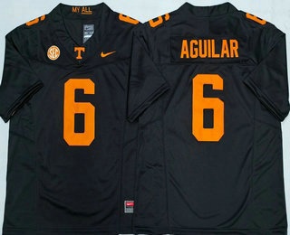 Men's Tennessee Volunteers #6 Joey Aguilar Limited Black FUSE College Football Jersey