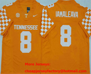 Men's Tennessee Volunteers #8 Nico Iamaleava Orange With White FUSE College Football Jersey