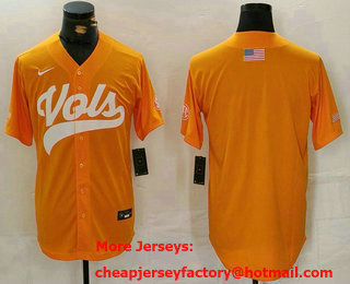 Men's Tennessee Volunteers Blank Yellow College Football Stitched Jersey